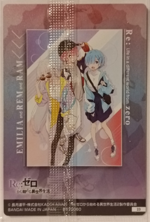 Wafer Card Re:Zero 2570060 #23 Ram & Rem & Emilia Wafer Card Re:Zero 2570060 #23 Ram & Rem & Emilia